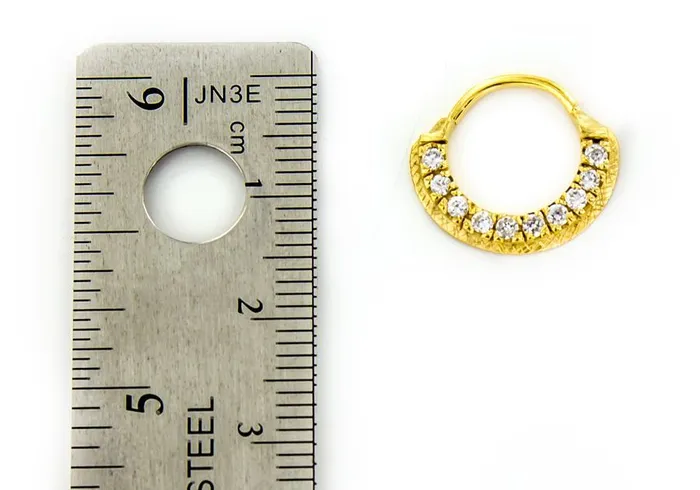 Elementals Organics Anal 18g Gold Plated Channel Set Crystal Stones Septum or Earring Jewelry Elementals Organics Anal 18g Gold Plated Channel Set Crystal Stones Septum or Earring Jewelry