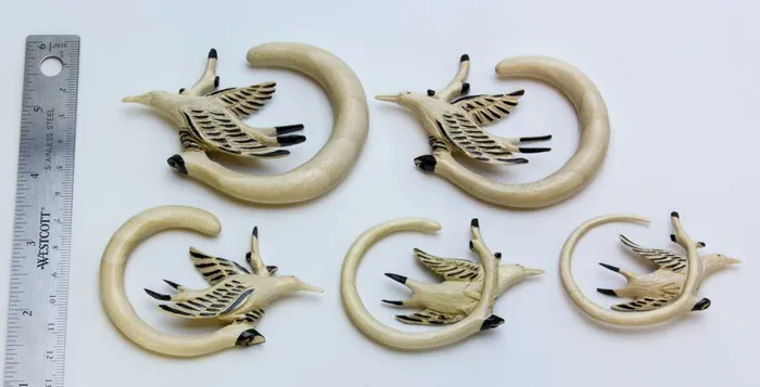 Elementals Organics Gannet Diving Bird Organic Crocodile Wood Ear Hangers 3mm12mm Price Per 2 Vibrators