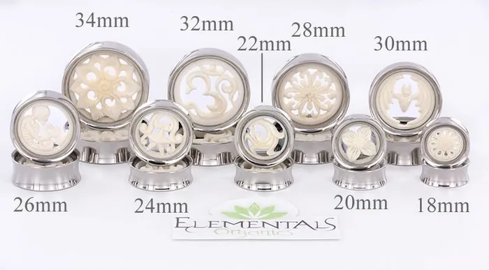 Elementals Organics Vibrators CROWN Bone SYNTHESIS PLUGS 18mm 34mm Price Per 1