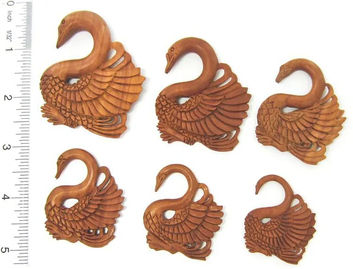 Elementals Organics Vibrators SARASWATI Swan Red Saba Wood Hanger 3mm10mm Price Per 1