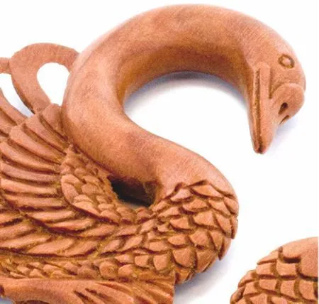 Elementals Organics Vibrators SARASWATI Swan Red Saba Wood Hanger 3mm10mm Price Per 1