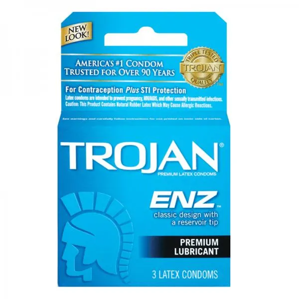 Enhancers Trojan ENZ Lubricated Condoms 3 Pack Paradise Marketing
