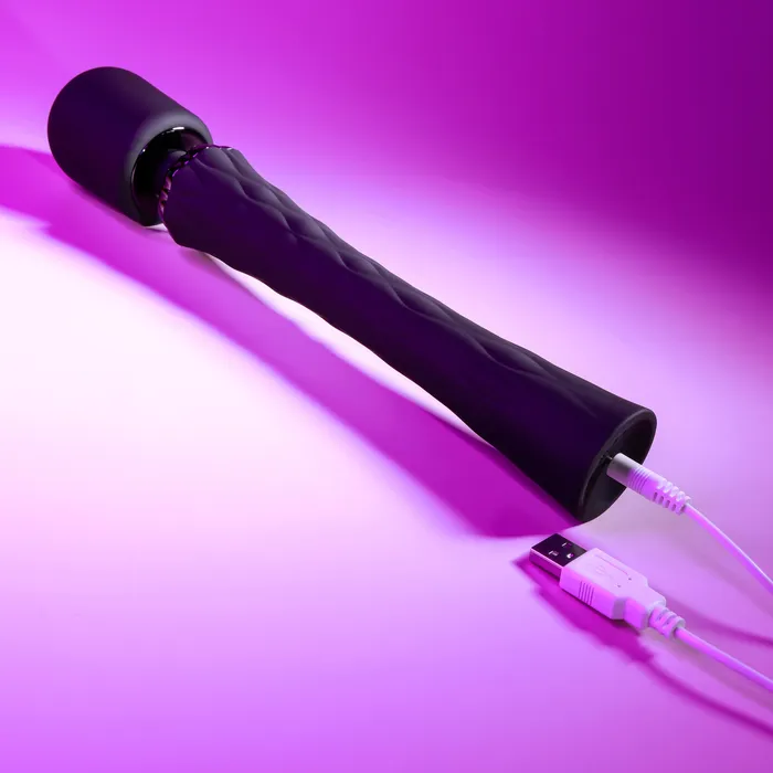Evolved Novelties Female Sex Toys Playboy Royal Rechargeable Black Silicone Wand Vibrator