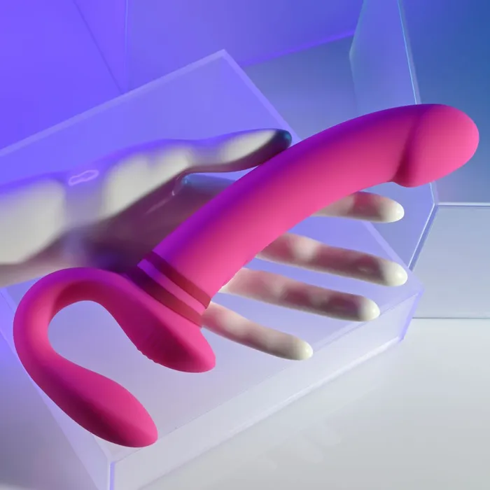 Evolved Novelties Female Sex Toys Sharing Is Caring Double Ended Wearable Strapless Strap On Vibrator Pink Evolved Novelties Female Sex Toys Sharing Is Caring Double Ended Wearable Strapless Strap On Vibrator Pink