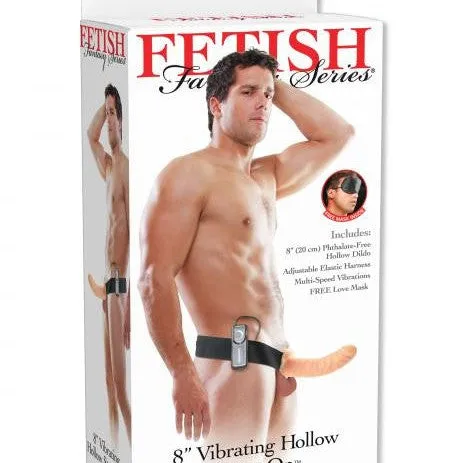 Female Sex Toys Pipedream Products Fetish Fantasy Vibrating Hollow 8 Inch Dildo Strapon Harness Vanilla