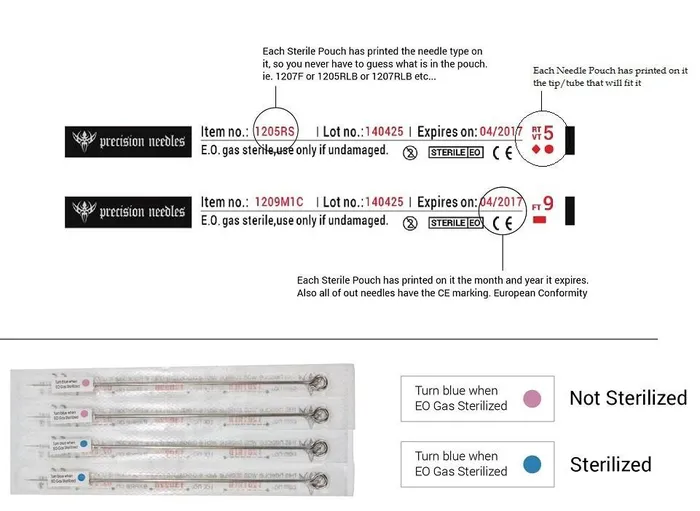 Female Sex Toys Precision Needles 12 Hollow Round Liner 60mm Taper Precision Needles Box of 50 Premade Sterilized Tattoo Needles