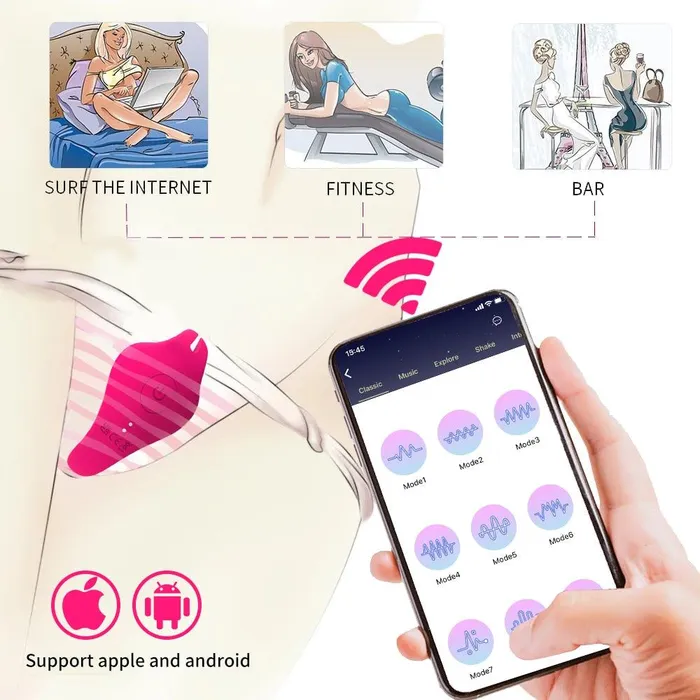 FUNMATES Vibrators Deme Spaceship Wearable Vibrator APP Control9 Function