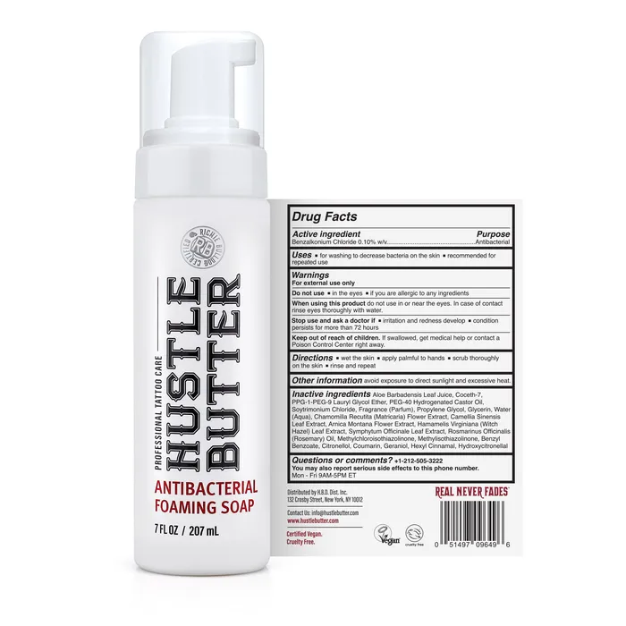 Hustle Butter Female Sex Toys Hustle Bubbles Deluxe Foamer Antimicrobial Soap 7oz Single or Case of 12