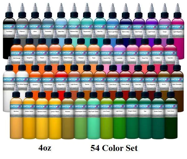 Intenze 54 Color Set Intenze Tattoo Ink 4oz Bottles Anal