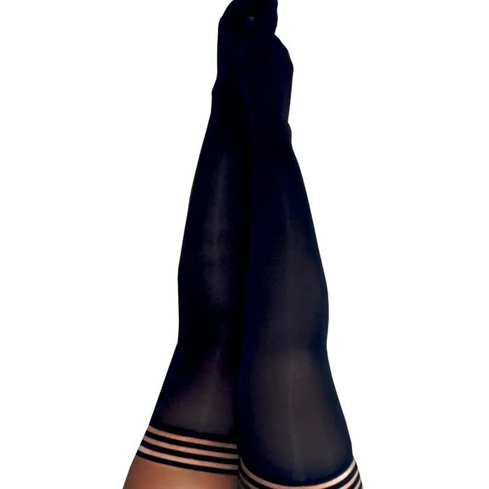 Kixies Anal Kixies Danielle Opaque Black Thigh Highs sizes AD