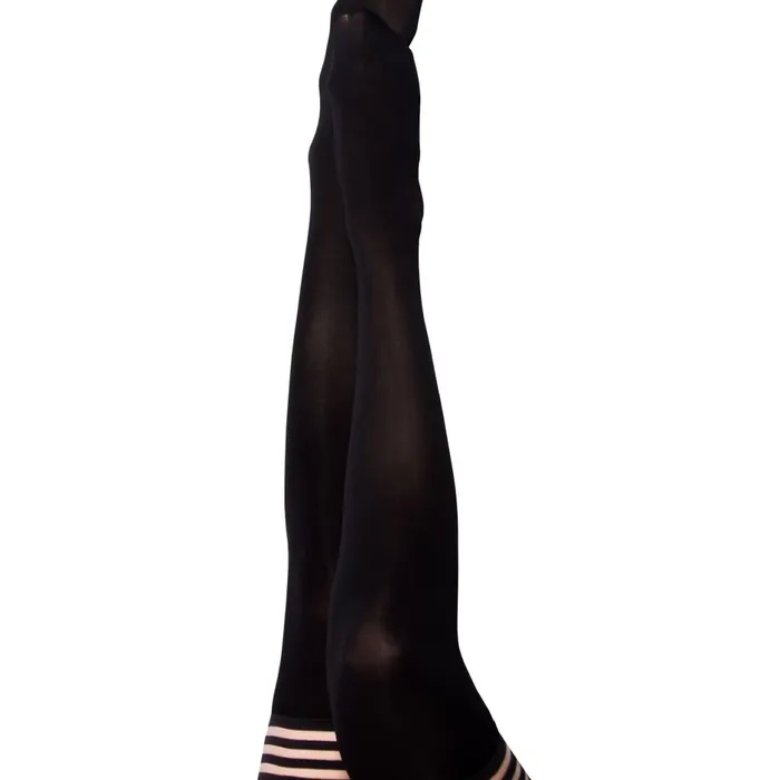 Kixies Anal Kixies Danielle Opaque Black Thigh Highs sizes AD