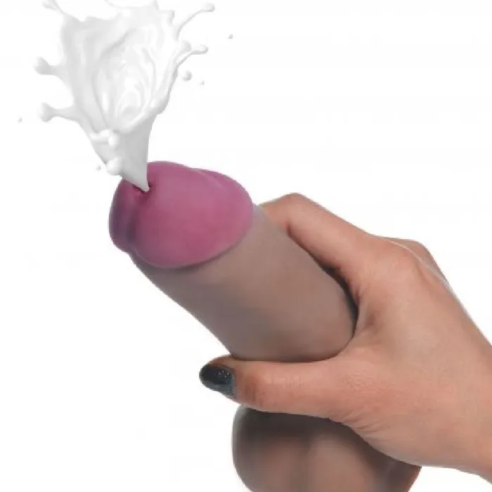 Loadz Squirting 7 Inch Chocolate Tone Dildo Squeeze and Squirt XR Brands Dildos
