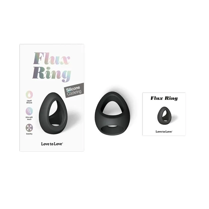 Lovely Planet Flux Stretchy Black Silicone Cock and Ball Ring Male Sex Toys