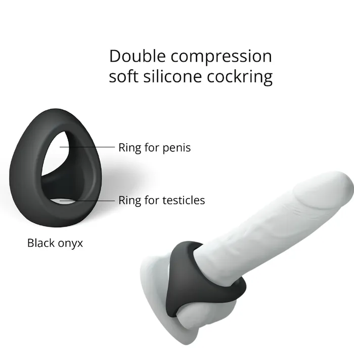 Lovely Planet Flux Stretchy Black Silicone Cock and Ball Ring Male Sex Toys
