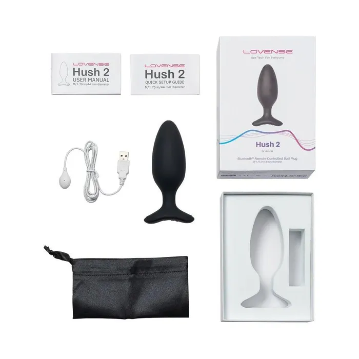 Lovense Hush 2 Bluetooth App Remote Control Vibrating Butt Plug 175 Lovense Anal