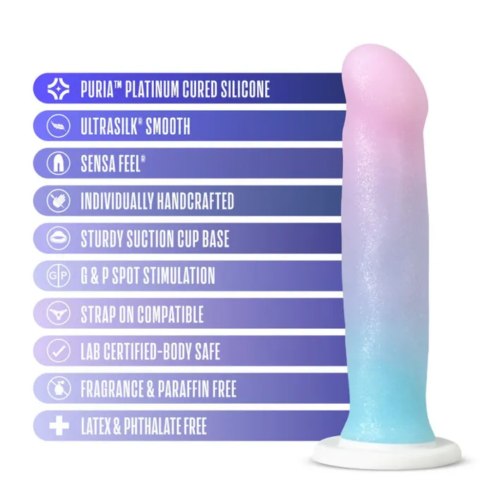 Lucky Sparkle Silicone Suction Cup 8 Inch Dildo Blush Dildos