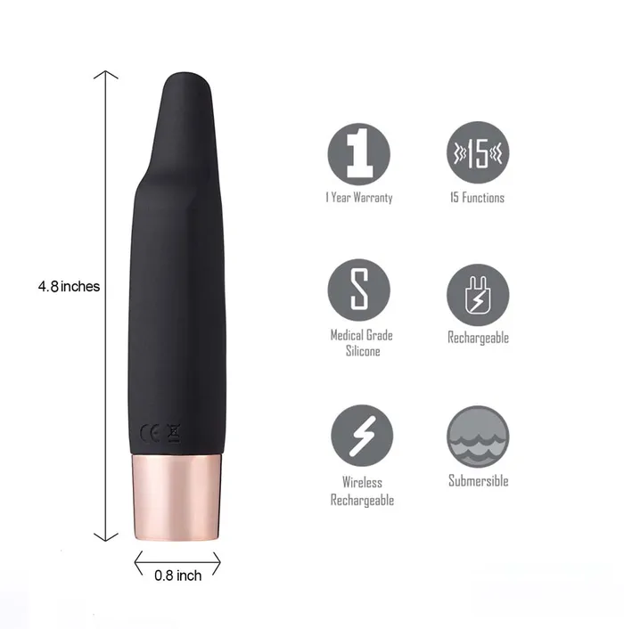 Maia Toys Maia Toys ASPEN 15Function Rechargeable Wireless Flickering Tip Vibrator Female Sex Toys