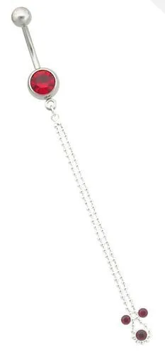 Male Sex Toys 14g 716 Long Double Chain Dangle with Jewels Belly Button Ring Painful Pleasures Male Sex Toys 14g 716 Long Double Chain Dangle with Jewels Belly Button Ring Painful Pleasures