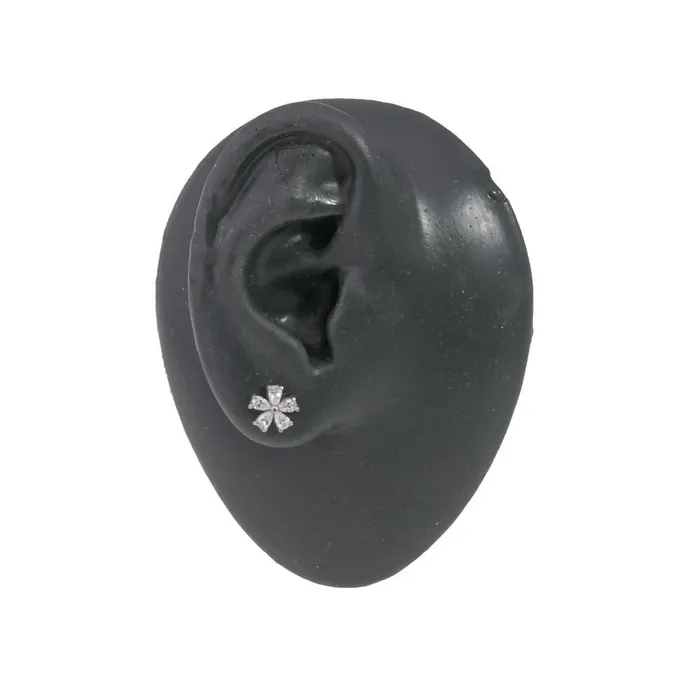 Male Sex Toys 16g Steel Ear Jewelry with CrystalPetaled Blossom Price Per 1 Painful Pleasures