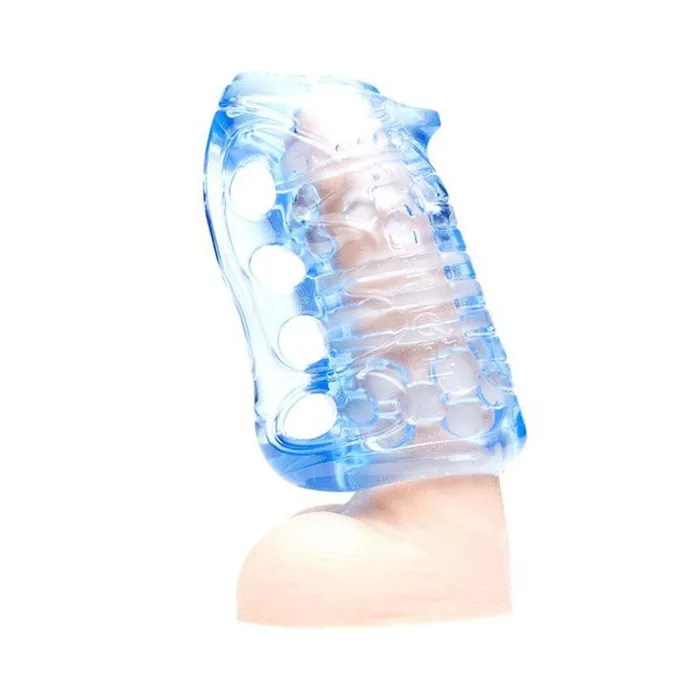 Male Sex Toys Fleshlight Fleshskins Grip by Fleshlight Blue Ice with Drying Stand