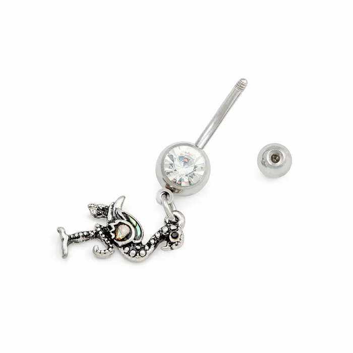 Male Sex Toys Painful Pleasures 14g 38 Vintage Flamingo Dangle Belly Button Ring