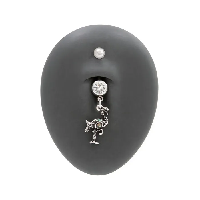 Male Sex Toys Painful Pleasures 14g 38 Vintage Flamingo Dangle Belly Button Ring