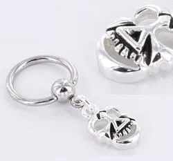 Male Sex Toys Painful Pleasures 14g Brainpan Captive Ring