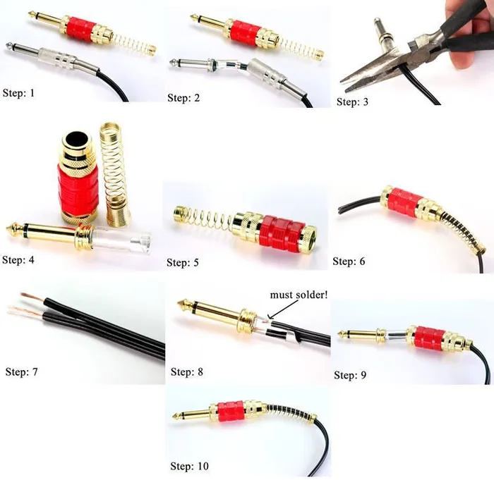 Male Sex Toys Precision Deluxe Gold Plated 14 Mono Plug With Knurled Base Tight Cable Strain Relief