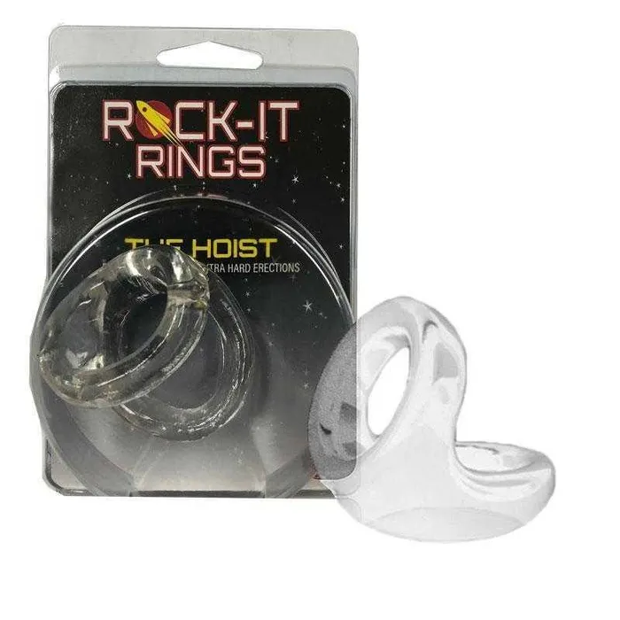 Male Sex Toys RockIt Rings The Hoist Cock Ball Ring Clear RockIt Rings LLC