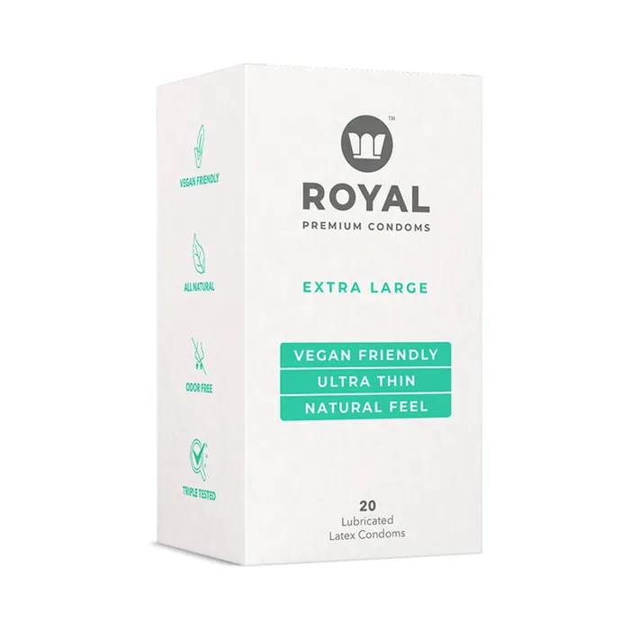 Male Sex Toys Royal Condom Royal Condom Extra Large Vegan Condoms 20Pack