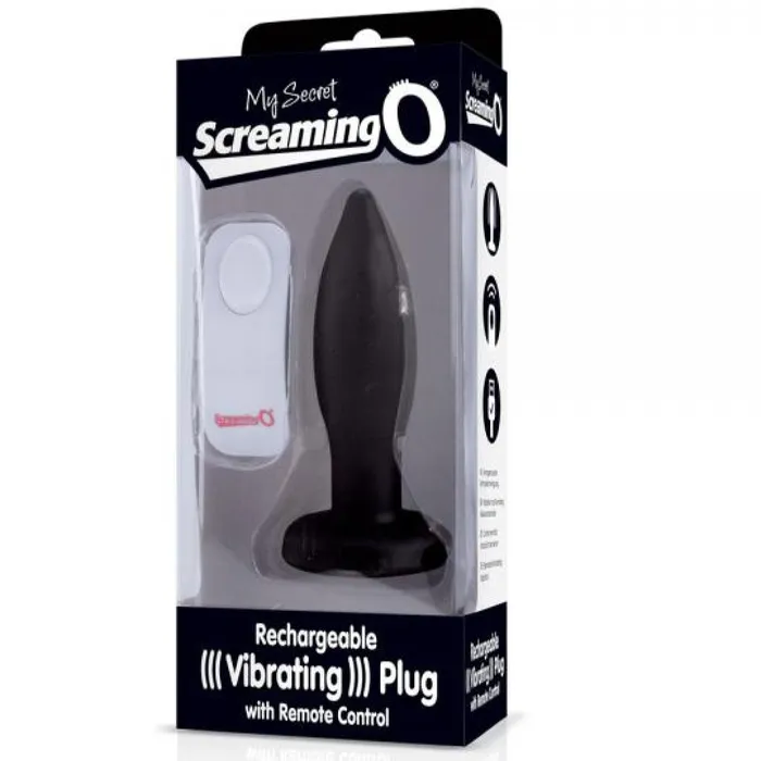 My Secret Silicone Remote Controlled Vibrating Butt Plug Black Screaming O Anal