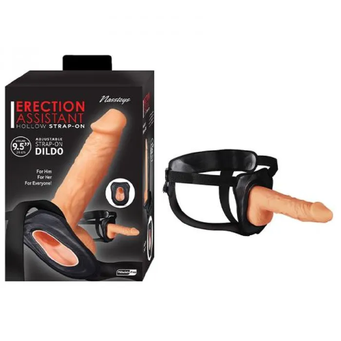 Nasstoys Female Sex Toys Erection Assistant 95 Inch Hollow Dildo Strapon Harness Vanilla