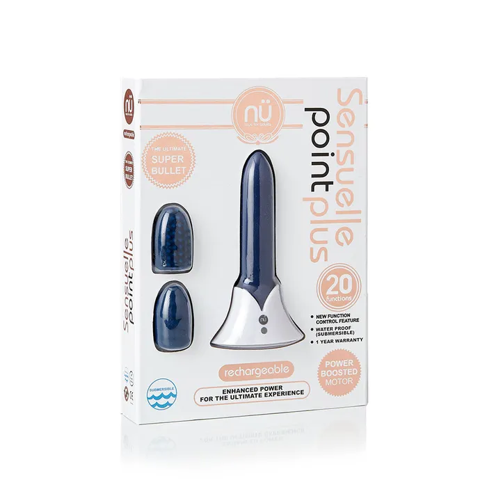 NU Sensuelle POINT PLUS 20Function Bullet With Silicone Tips Navy Blue NU Sensuelle Vibrators NU Sensuelle POINT PLUS 20Function Bullet With Silicone Tips Navy Blue NU Sensuelle Vibrators