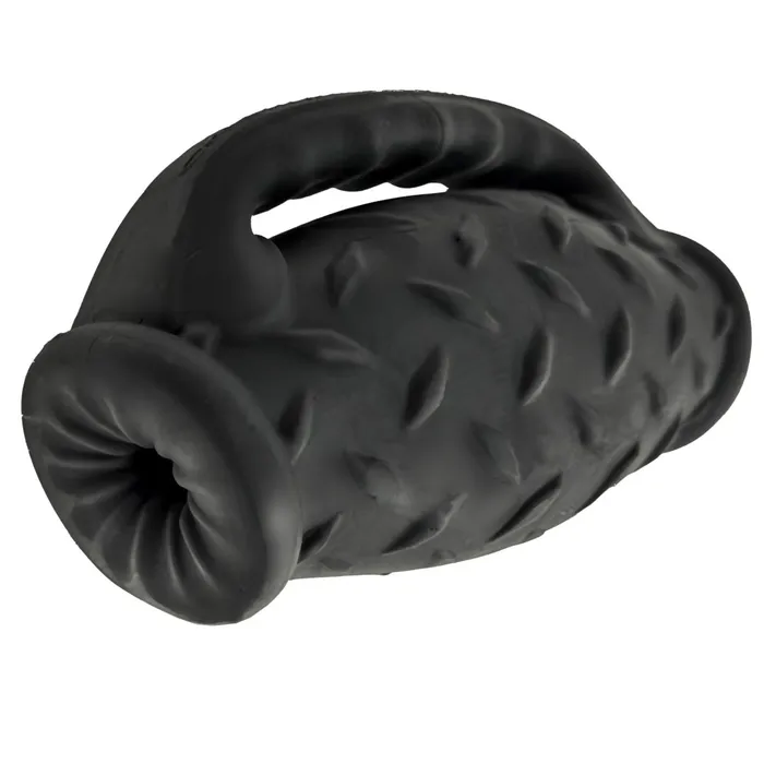 Oxballs Masterjack Double Ended Ultra Squishy Stroker with Handle Black Oxballs Male Sex Toys