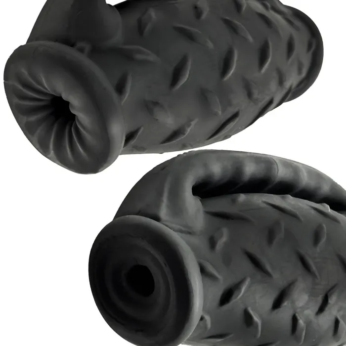Oxballs Masterjack Double Ended Ultra Squishy Stroker with Handle Black Oxballs Male Sex Toys
