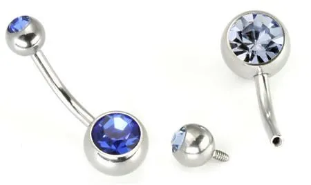 Painful Pleasures 14g 716 Internal Double Jeweled Steel Belly Button Ring Male Sex Toys Painful Pleasures 14g 716 Internal Double Jeweled Steel Belly Button Ring Male Sex Toys
