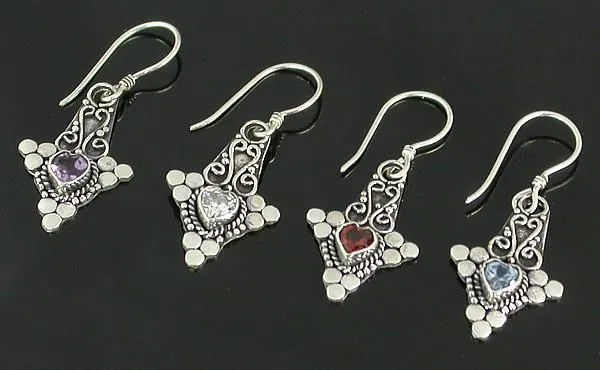 Painful Pleasures Anal Bali Heart Indonesian Style Sterling Silver Earrings