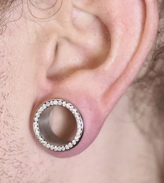 Painful Pleasures Anal Crystal CZ Stones Threaded Tunnel 4mm 46mm Price Per 1