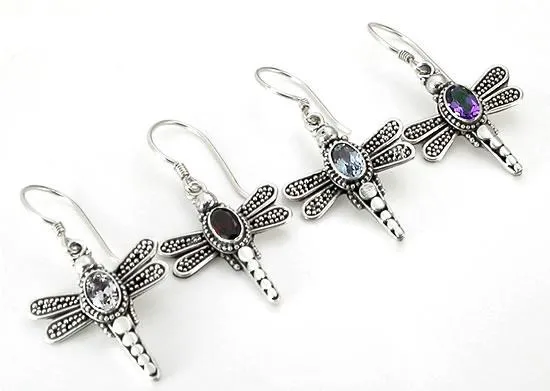 Painful Pleasures Anal Dragonfly French Hook Bali Sterling Silver Earrings