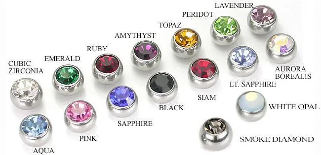Painful Pleasures Male Sex Toys 14g 716 Jewel Flower Charm Silver Stranded Belly Button Ring
