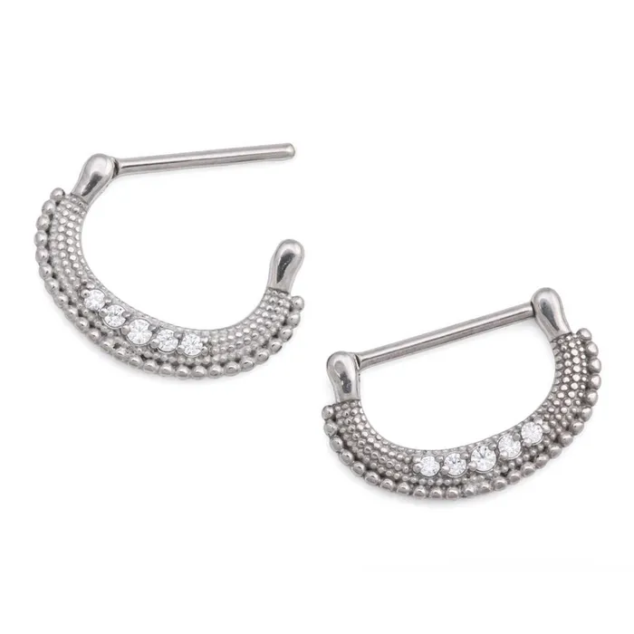 Painful Pleasures Male Sex Toys 14g Micron Bead Crystal Jewel Steel Nipple Clicker