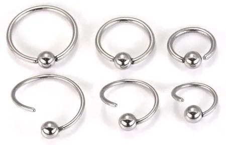 Painful Pleasures Male Sex Toys 16g Fixed Bead Stainless Steel Ring Annealed