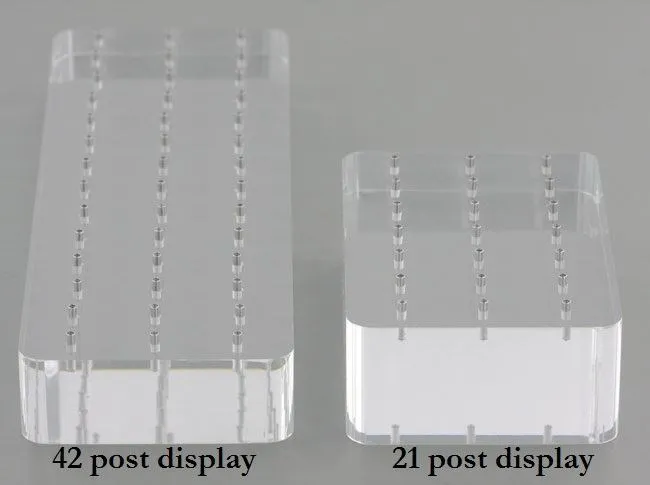 Painful Pleasures Male Sex Toys 16g Internal Acrylic Solid Block Display with 42 Posts