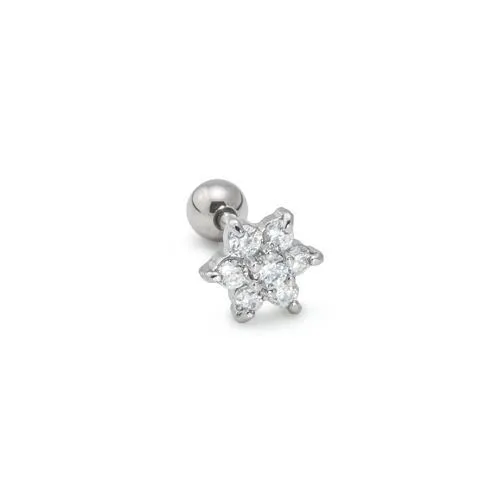 Painful Pleasures Male Sex Toys 16g Stainless Steel Ear Jewelry with SixPetaled Crystal Flower Charm Price Per 1 Painful Pleasures Male Sex Toys 16g Stainless Steel Ear Jewelry with SixPetaled Crystal Flower Charm Price Per 1