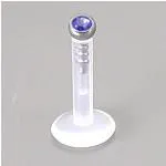 Painful Pleasures Vibrators 14g 516 Bioplastic Labret with 20mm Dark Blue Bioplastic Gem Ball Painful Pleasures Vibrators 14g 516 Bioplastic Labret with 20mm Dark Blue Bioplastic Gem Ball