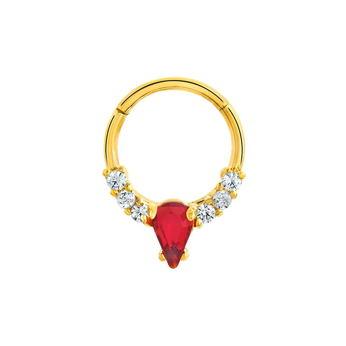 Painful Pleasures Vibrators 16g 38 PVD Rose Gold Teardrop Red Jewel Clicker Ring Price Per 1 Painful Pleasures Vibrators 16g 38 PVD Rose Gold Teardrop Red Jewel Clicker Ring Price Per 1