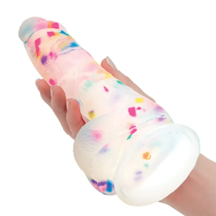 Party Marty 75 Inch Silicone Rainbow Confetti Dildo with Suction Cup BMS Enterprises Female Sex Toys Party Marty 75 Inch Silicone Rainbow Confetti Dildo with Suction Cup BMS Enterprises Female Sex Toys