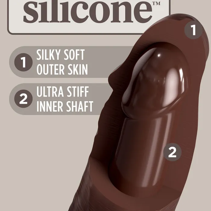 Pipedream Products Dildos King Cock Elite 11 Silicone Dual Density Dildo Chocolate