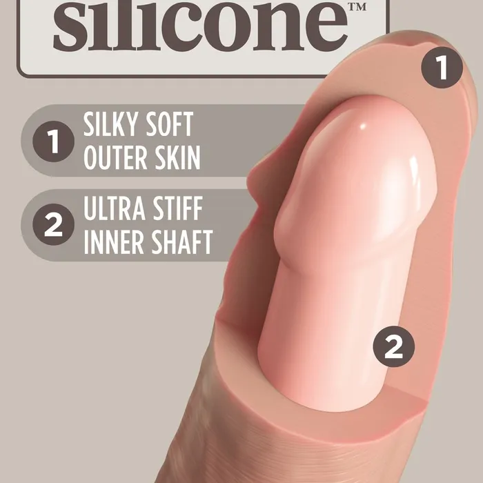 Pipedream Products Dildos King Cock Elite 11 Silicone Dual Density Dildo Vanilla