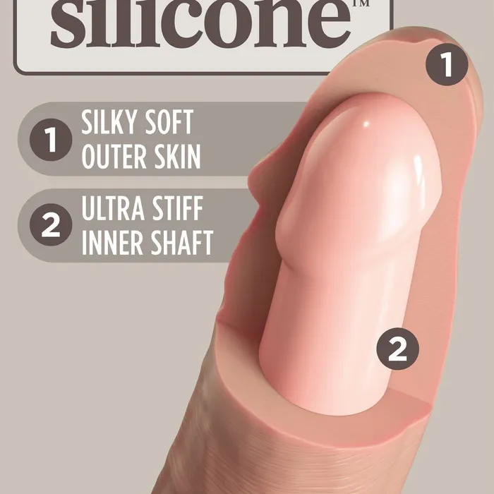 Pipedream Products Dildos King Cock Elite 8 Silicone Dual Density Dildo Vanilla